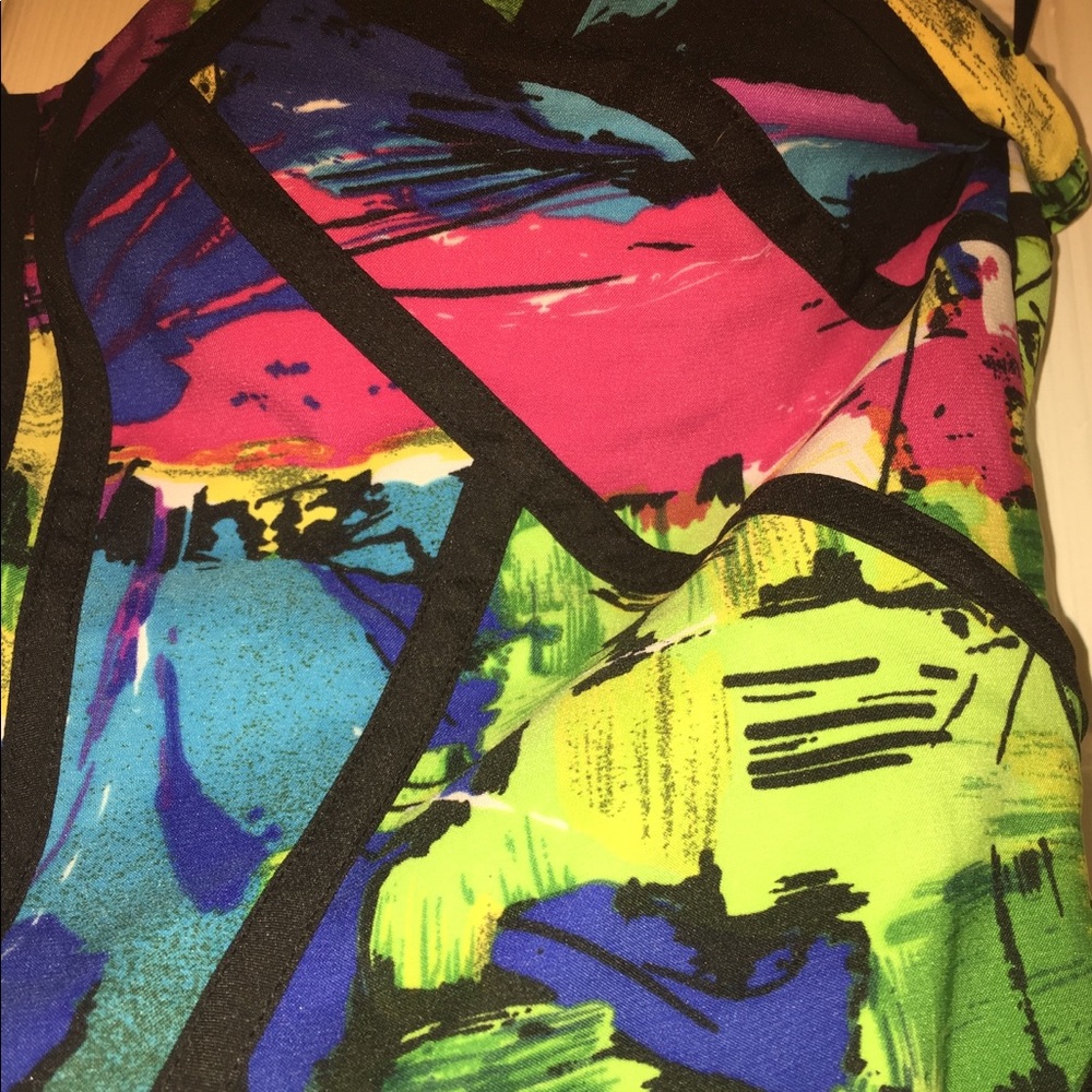 Brush stroke strapless dress sz8 nwt Eric hart - Picture 4 of 6